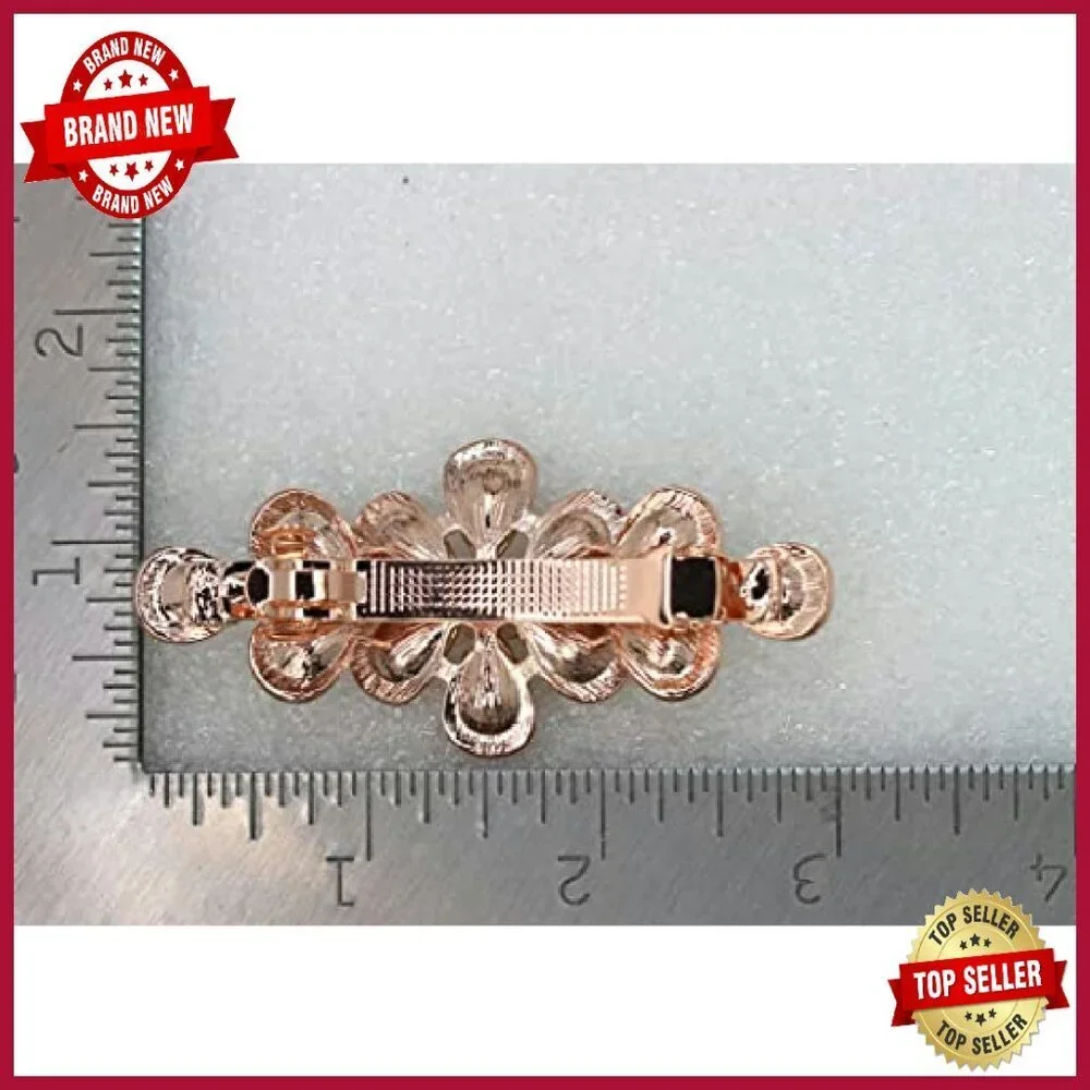 Rhinestone Crystal Floral Hair Barrette Clip 3